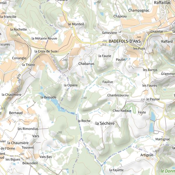 Plan cartographique de Le Taravellou