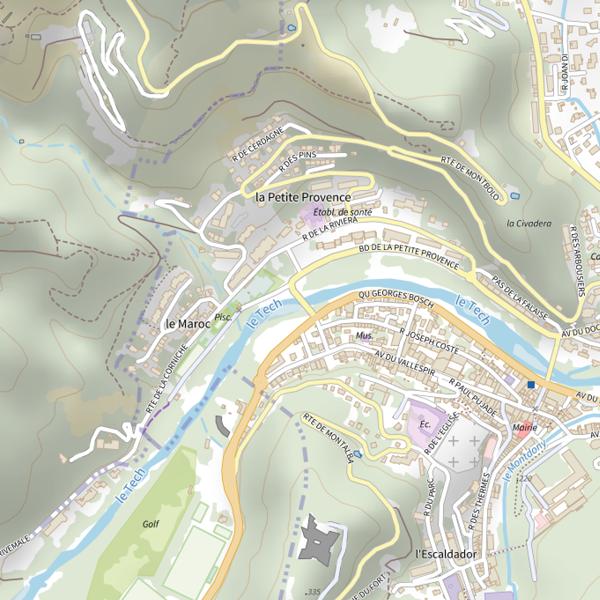 Plan cartographique de Le Tech à Amélie-les-Bains
