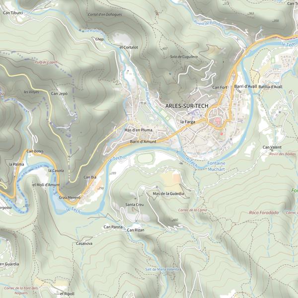 Plan cartographique de Le Tech à Arles-sur-Tech