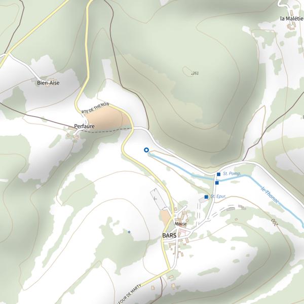 Plan cartographique de Le Thonac