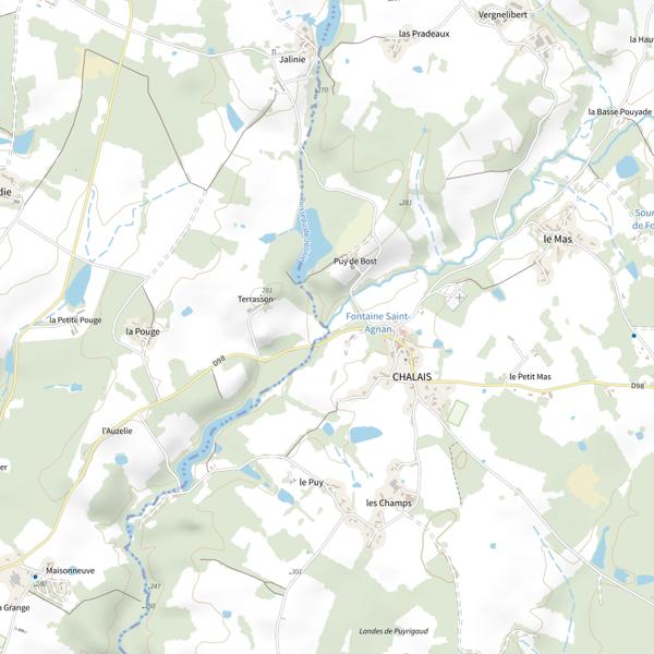 Plan cartographique de Le Touroulet