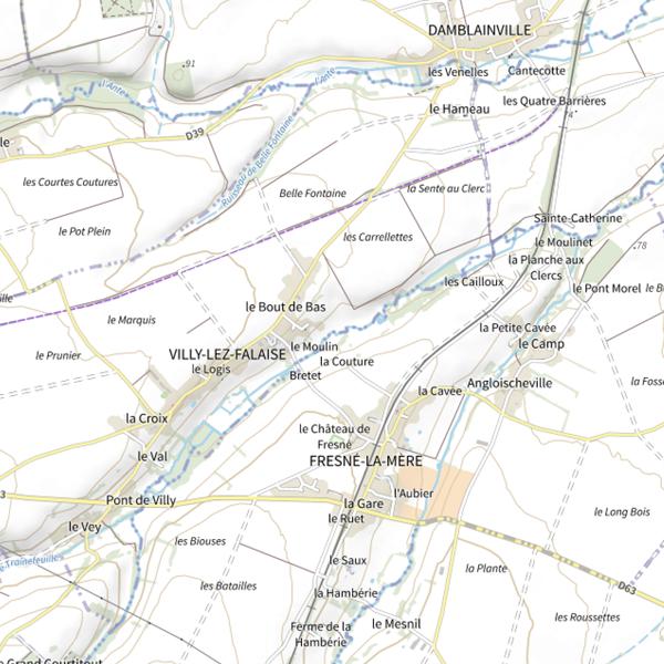 Plan cartographique de Le Traînefeuille