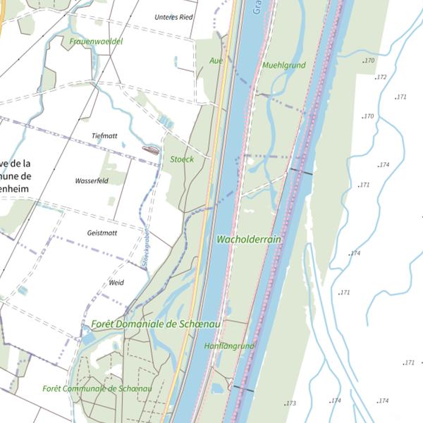 Plan cartographique de Le Trou du Rhin