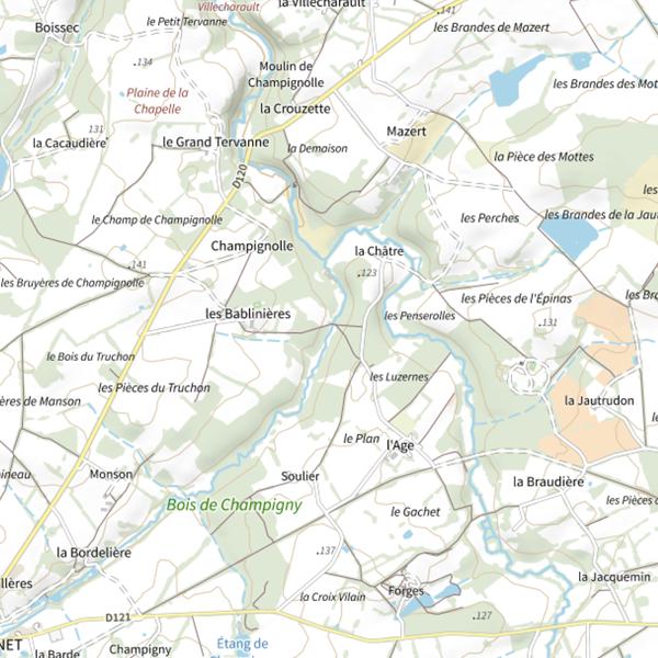 Plan cartographique de Le Vairon