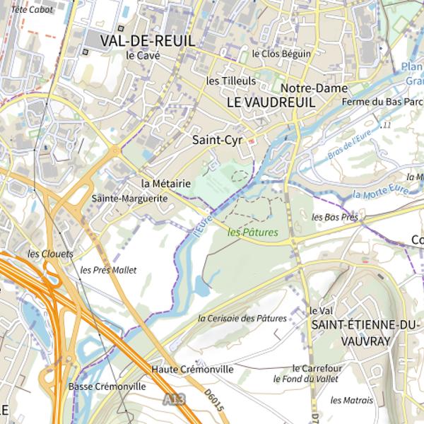 Plan cartographique de Le Vaudreuil