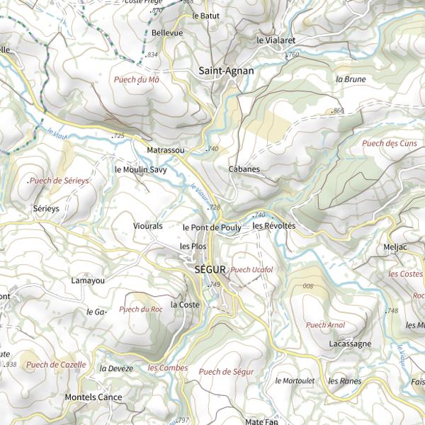Plan cartographique de Le Viaur amont