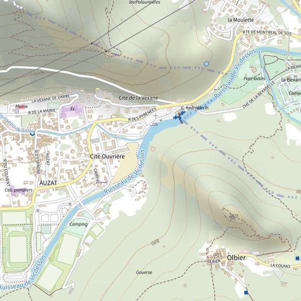 Plan cartographique de Le Vicdessos à Auzat