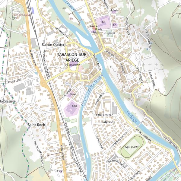 Plan cartographique de Le Vicdessos à Tarascon