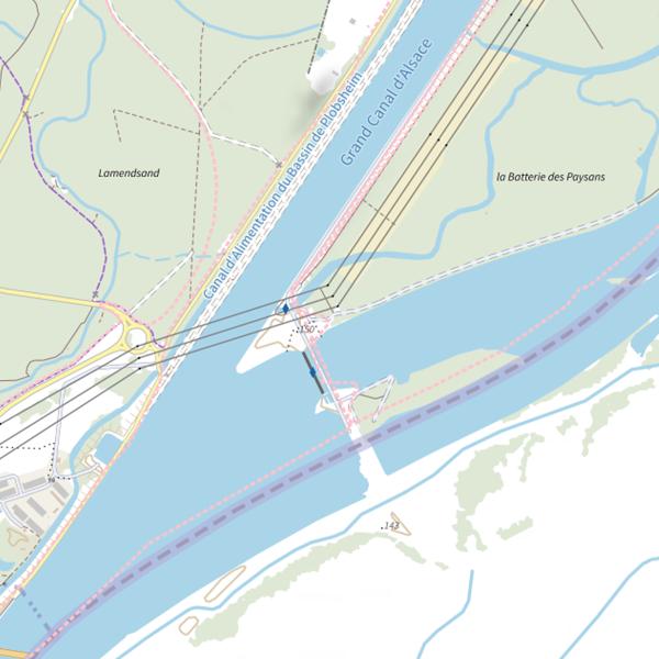 Plan cartographique de Le Vieux-Rhin à Strasbourg