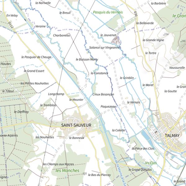 Plan cartographique de Le Vieux Vingeannot