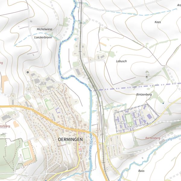 Plan cartographique de L'Eichel (Moselle)