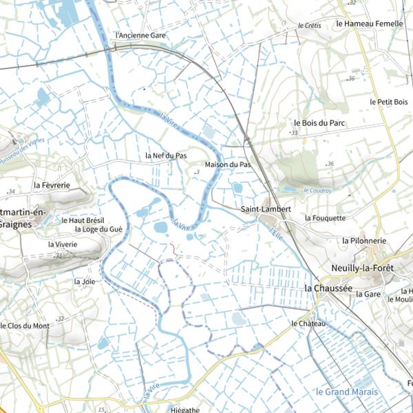 Plan cartographique de L'Elle (Calvados)
