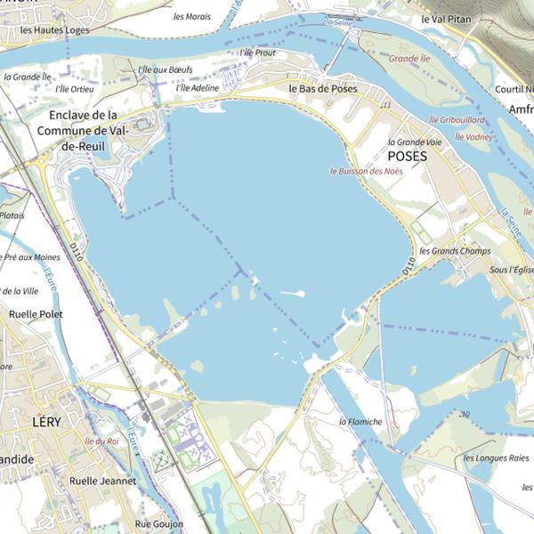 Plan cartographique de Lery/ Poses / Val-de-reuil