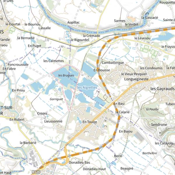 Plan cartographique de Les Aigrettes