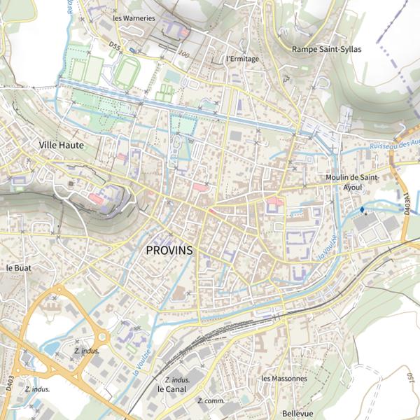 Plan cartographique de Les Amis de la Voulzie