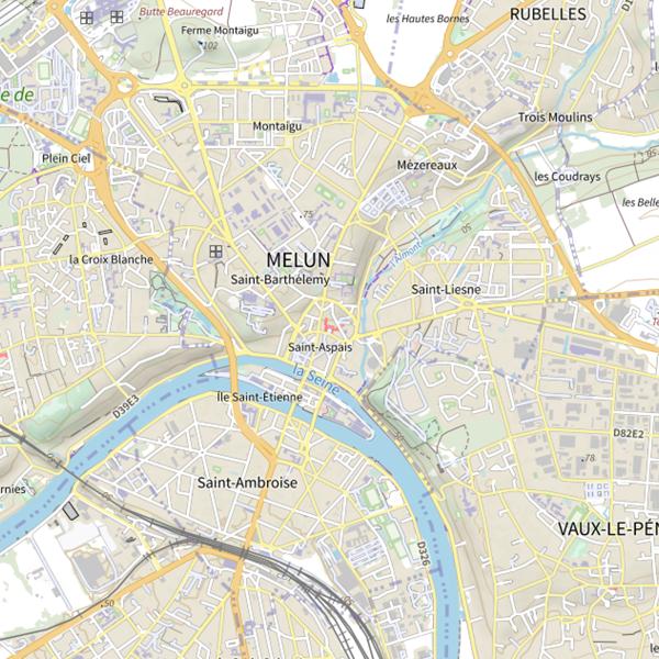 Plan cartographique de Les Anguilles Melunaises