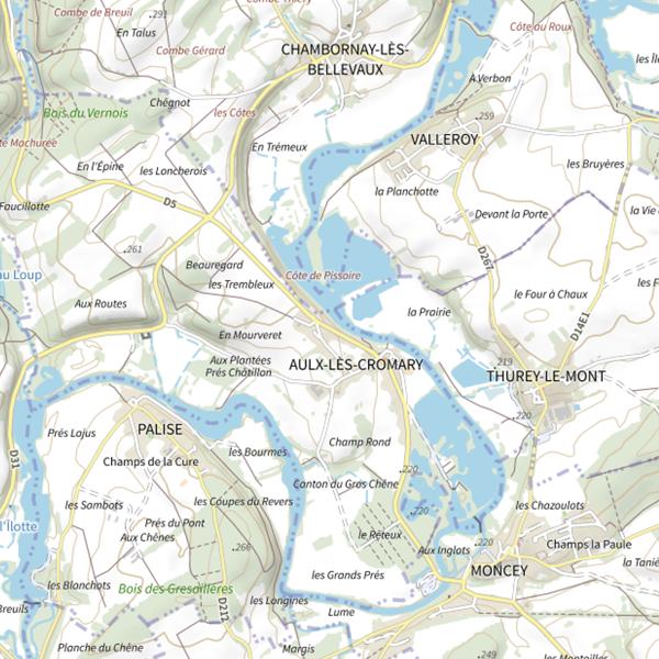 Plan cartographique de Les Ballastières de Valleroy