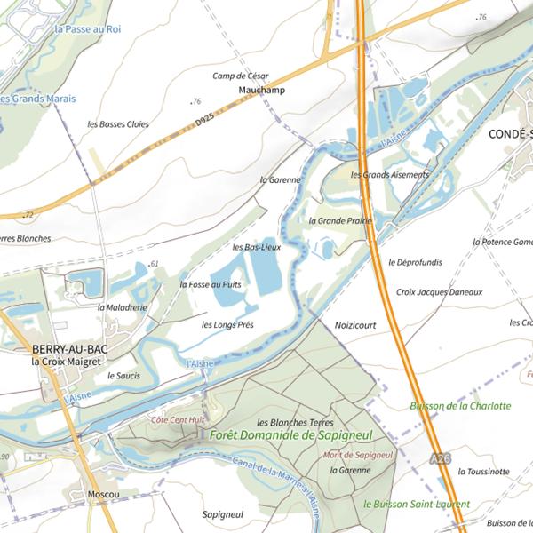 Plan cartographique de Les Bas Lieux