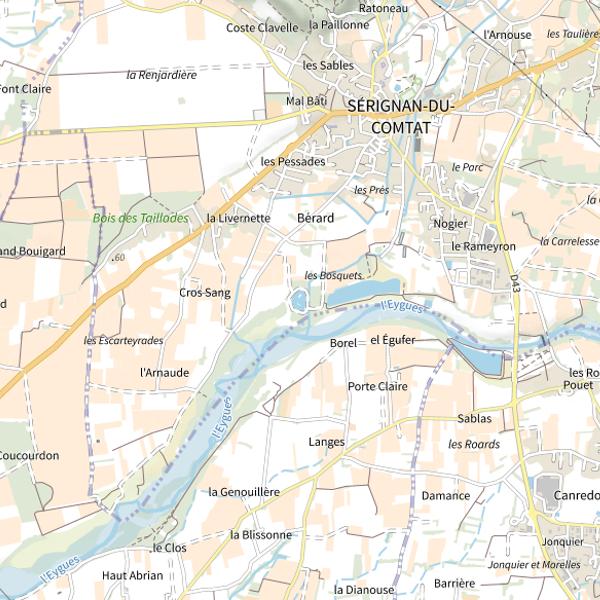 Plan cartographique de Les Bosquets