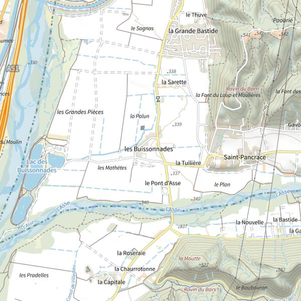 Plan cartographique de Les Buissonnades