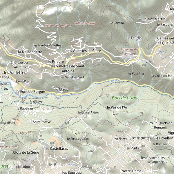 Plan cartographique de Les Capelans