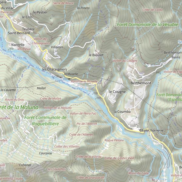 Plan cartographique de Les Caudans