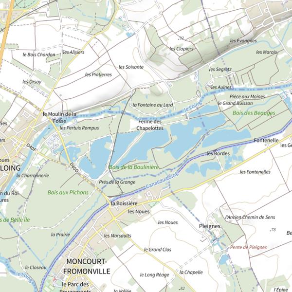 Plan cartographique de Les Chapelottes