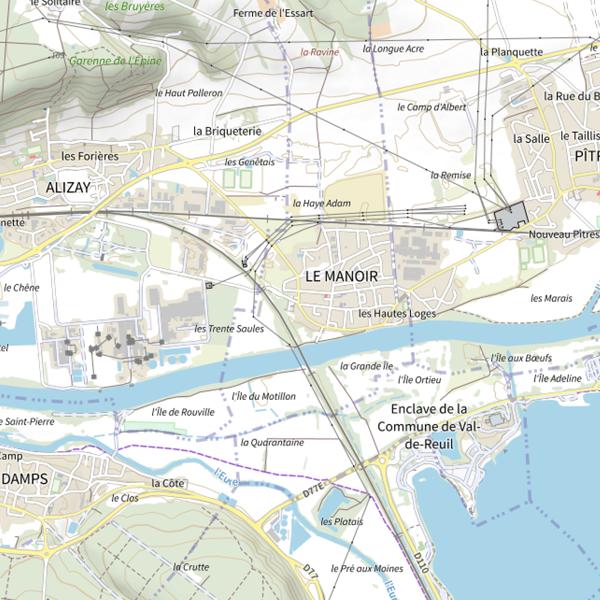 Plan cartographique de Les Cottages du Manoir