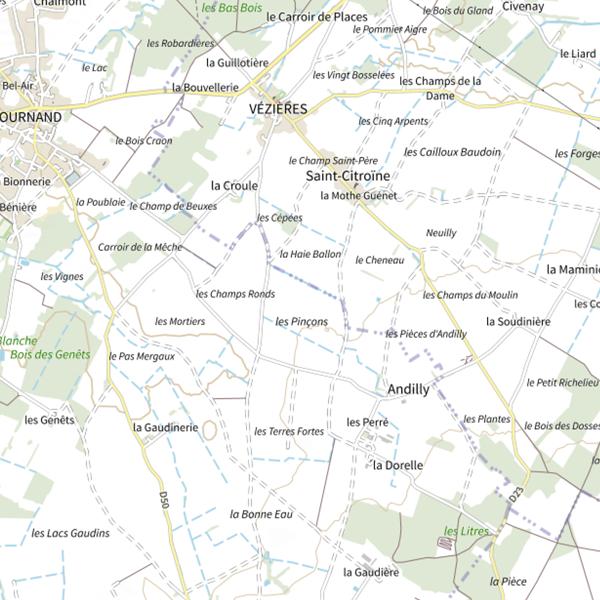 Plan cartographique de Les Ecluses