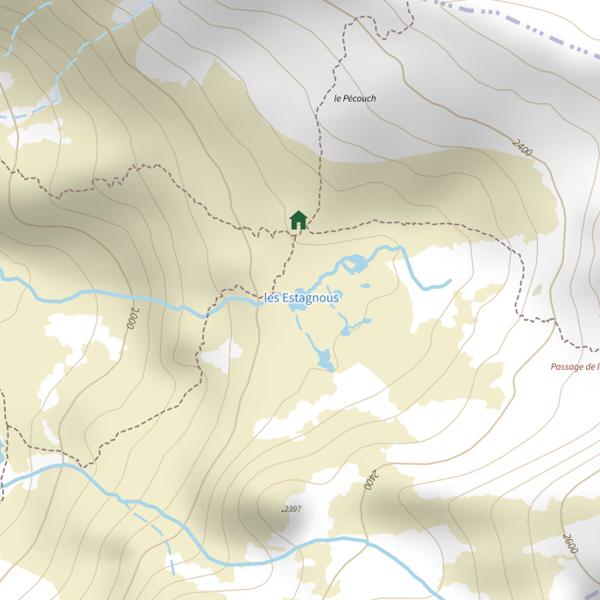 Plan cartographique de Les Estagnous