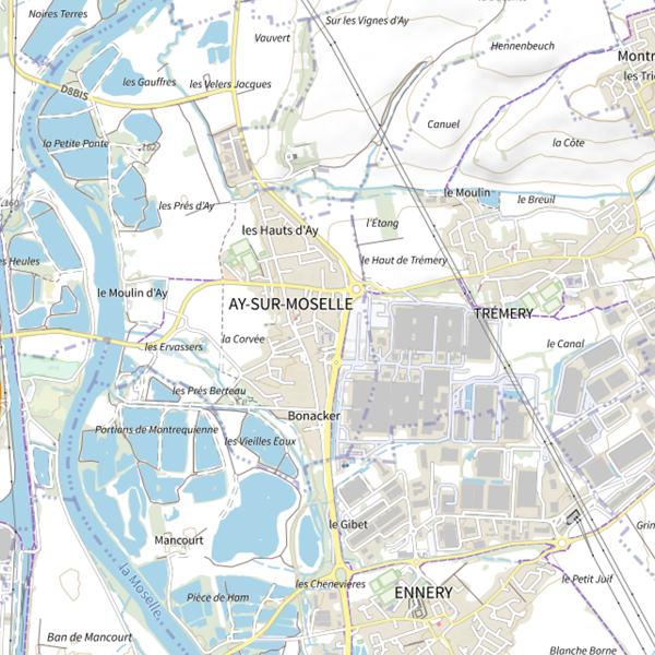 Plan cartographique de Les étangs Carpatom