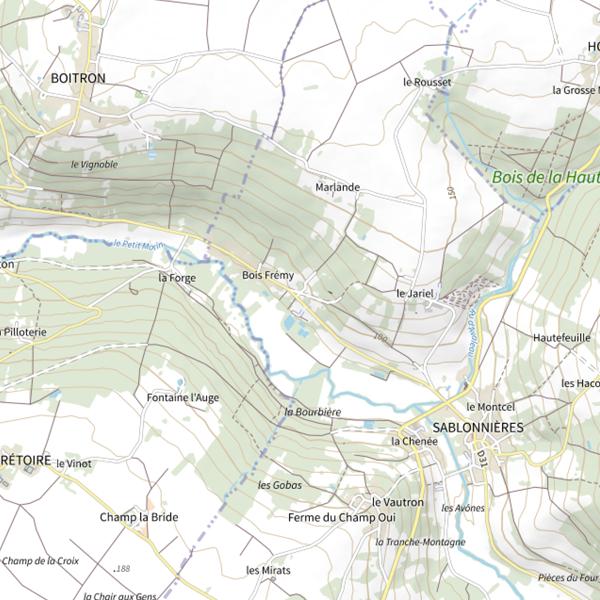 Plan cartographique de Les Étangs de Bois Fremy