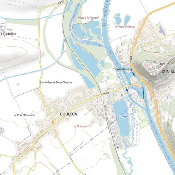 Plan cartographique de Les Étangs de Dun