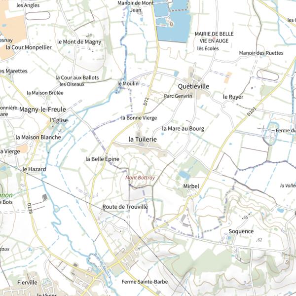 Plan cartographique de Les Étangs de la Carrière