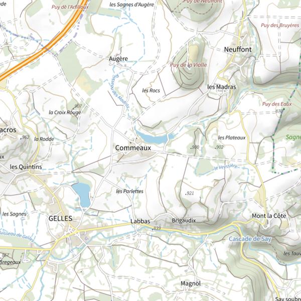 Plan cartographique de Les étangs d'Emlo