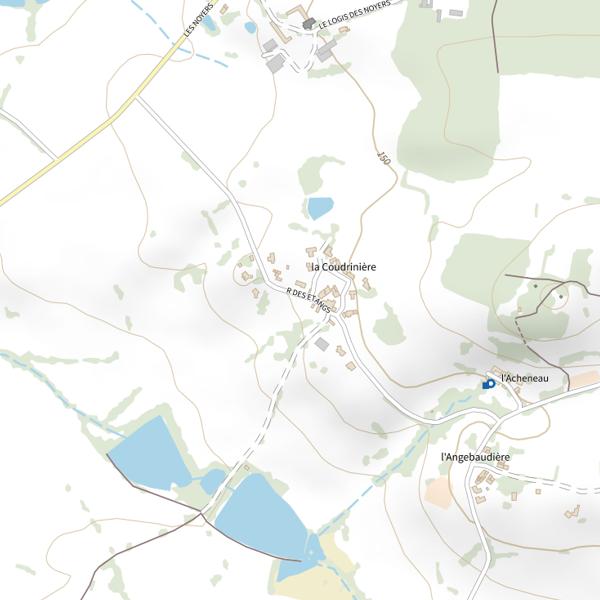 Plan cartographique de Les étangs du Coeur