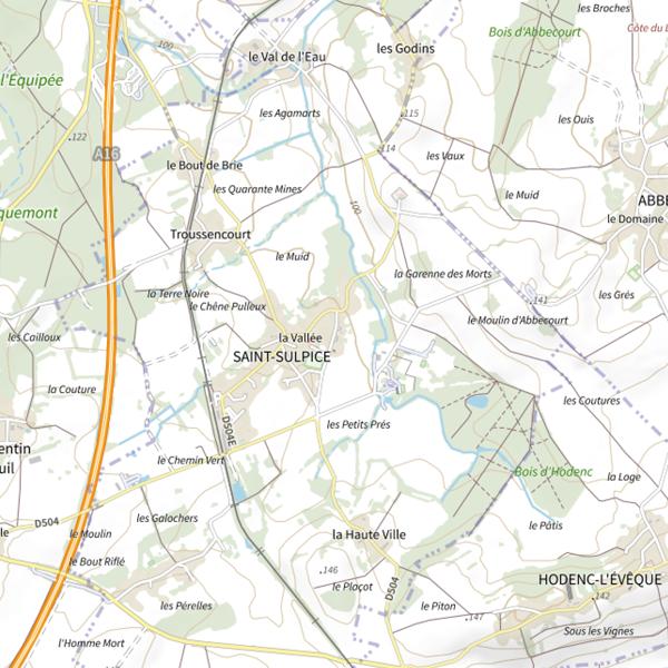 Plan cartographique de Les étangs du Druide