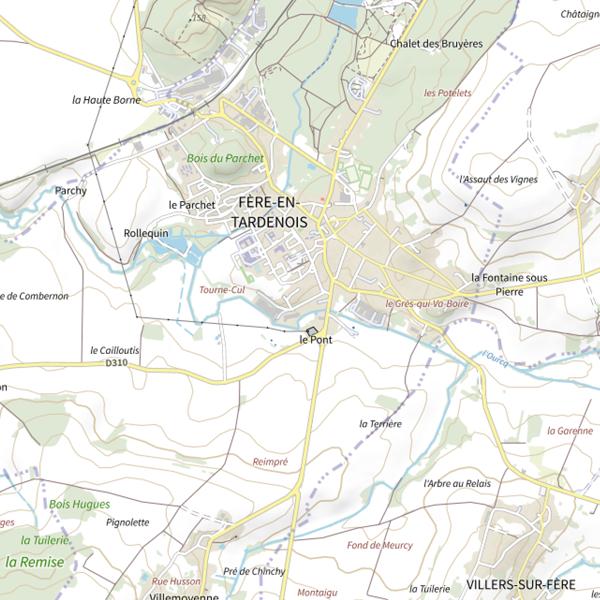 Plan cartographique de Les Étangs du Moulin