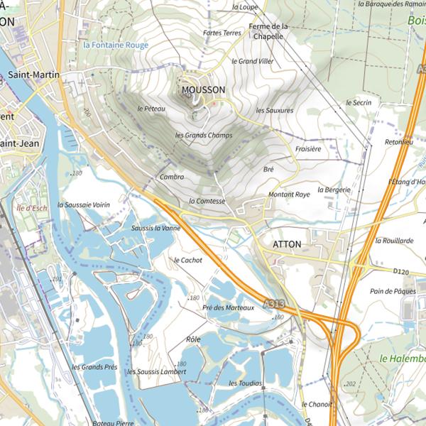Plan cartographique de Les étangs fédéraux de Pont-à-Mousson