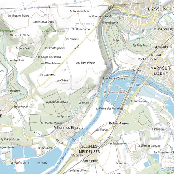 Plan cartographique de Les Étangs Vert (Congis-sur-Thérouanne)