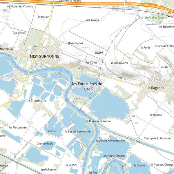 Plan cartographique de Les Forestières du Lac