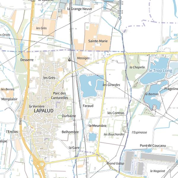 Plan cartographique de Les Girardes