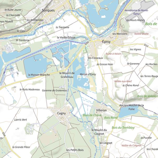Plan cartographique de Les Gloseaux
