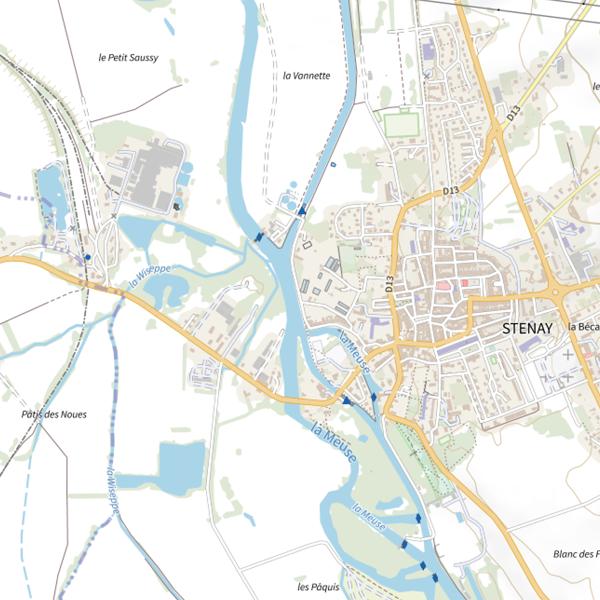 Plan cartographique de Les Goujons la Rossette