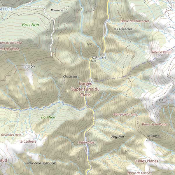 Plan cartographique de Les grandes clues
