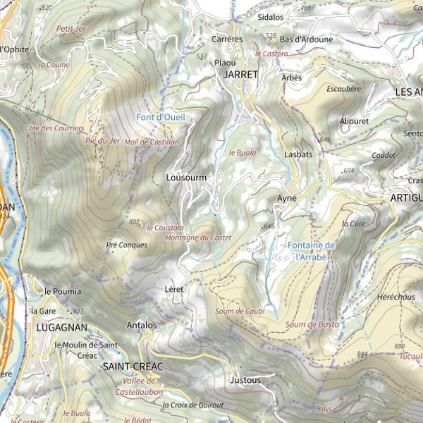 Plan cartographique de Les Graves