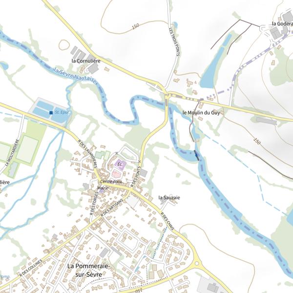 Plan cartographique de Les îlots, la Sèvre Nantaise, la Pommeraie-sur-Sèvre