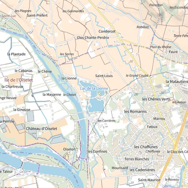 Plan cartographique de Les Lacs de la Lionne