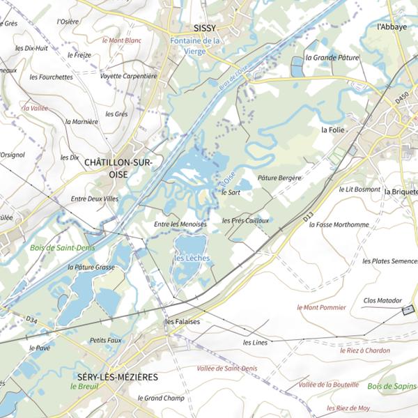 Plan cartographique de Les Lèches