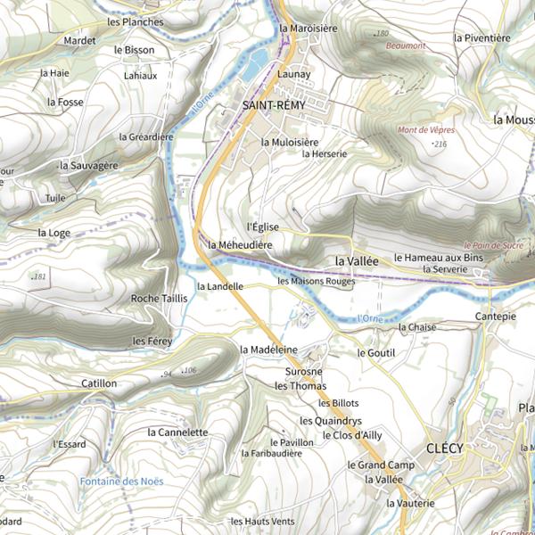 Plan cartographique de Les Maisons Rouges